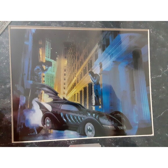 VTG NOS BATMAN FOREVER BATMOBILE CHROMART PRINT ZANART '95 DC RARE SEALED 14x11" - Picture 2 of 6